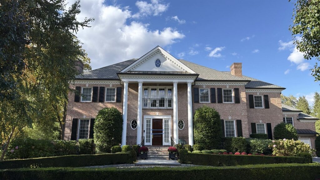 Brick colonial exterior repainting project in Scarsdale NY by L&E Together Solutions
